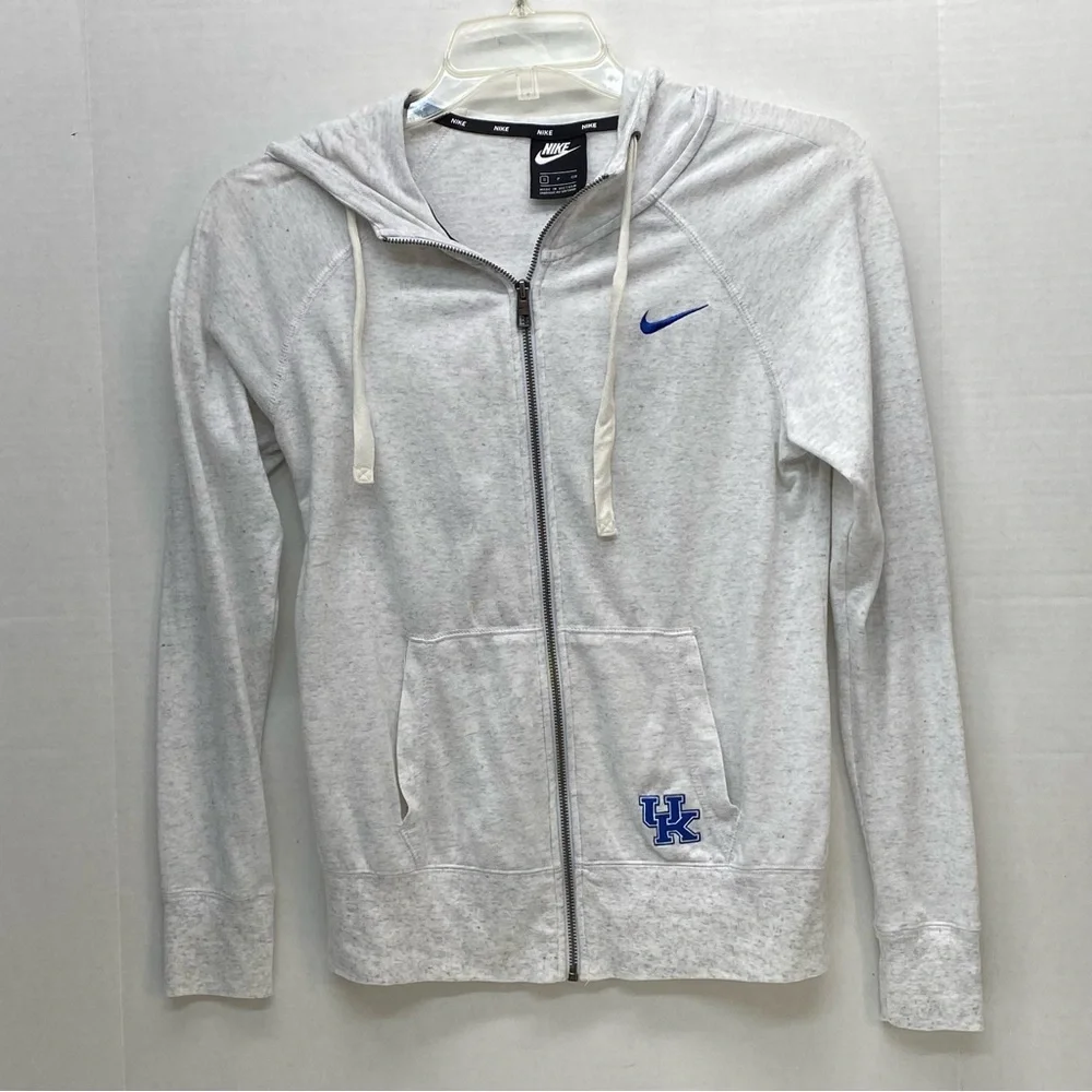 Nike Womens Heathered Gray Small Kentucky Wildcats Full Zip Raglan Hoodie Sports